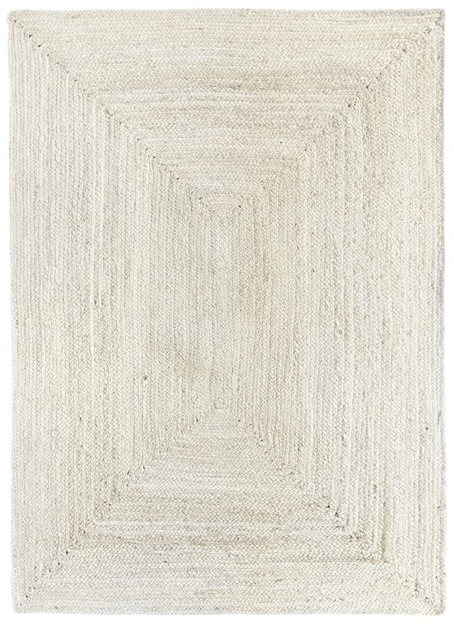HAMID - Jute Teppich Elfenbein, Alhambra Teppich Handgefertigt Jute 100% Naturfaser de Jute, Wohnzimmer, Esszimmer, Schlafzimmer, Flurvorleger, Farbe Elfenbein, (120x170cm) 120 x 170 cm (Rechteckig) Elfenbein