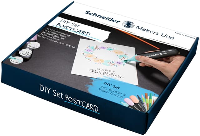 Schneider DIY Set Postkarte (inkl. Stiften, Bastelmaterial, Booklet und Videoanleitung)