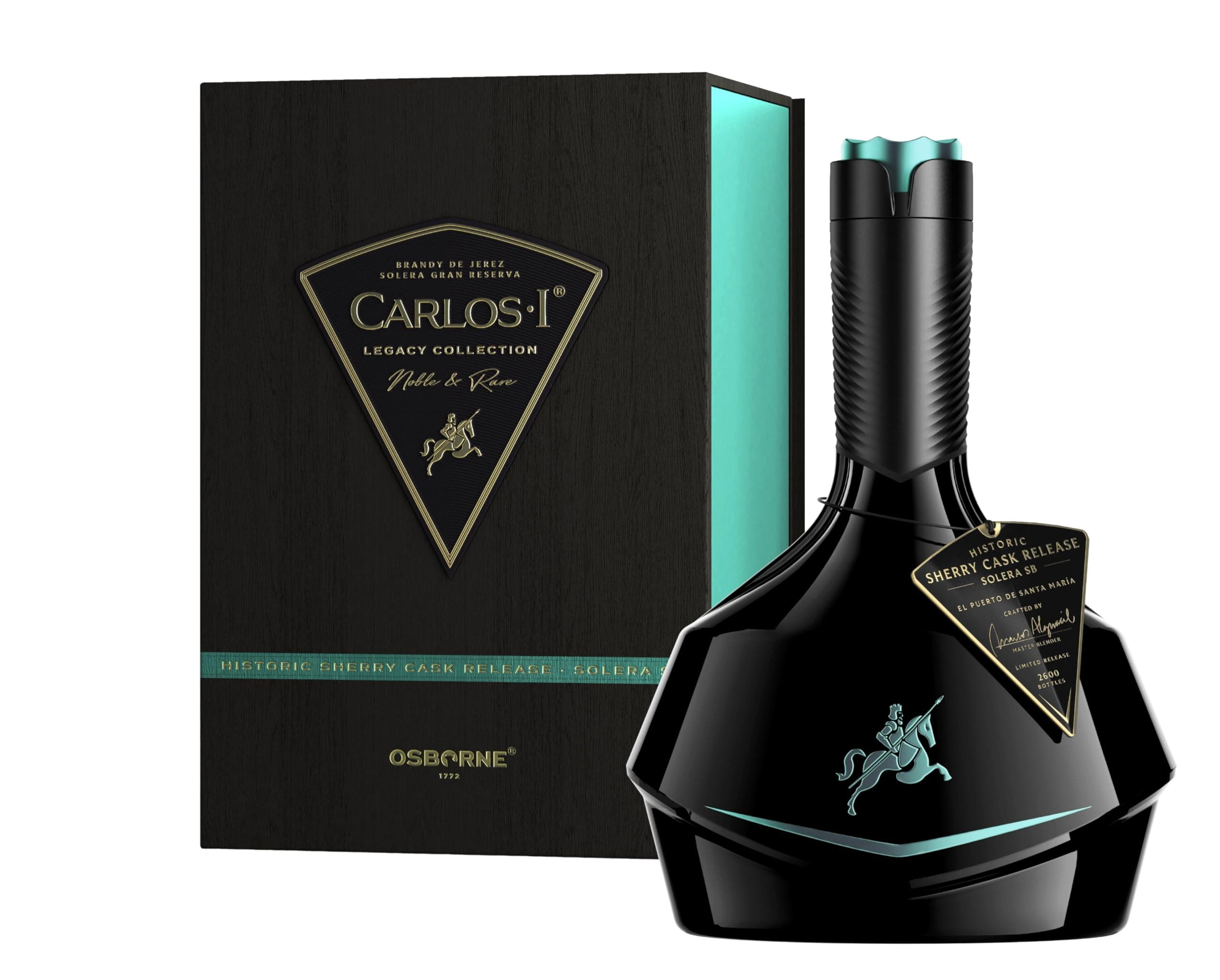 Carlos I Legacy Collection Historic Sherry Cask Release – Limitierter Brandy de Jerez Solera Gran Reserva von Osborne in edler Geschenkverpackung mit 42,1% vol. (1 x 0,7 l)
