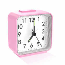 Ankilo Analog Wecker Klein, Zeiger Wecker Analog Uhr Leise Ohne Ticken,Wecker mit Schlummerfunktion, Nachtlicht, Batteriebetrieben Tragbarer Wecker für Schlafzimmer Wohnbereich Büro Reisen Rose