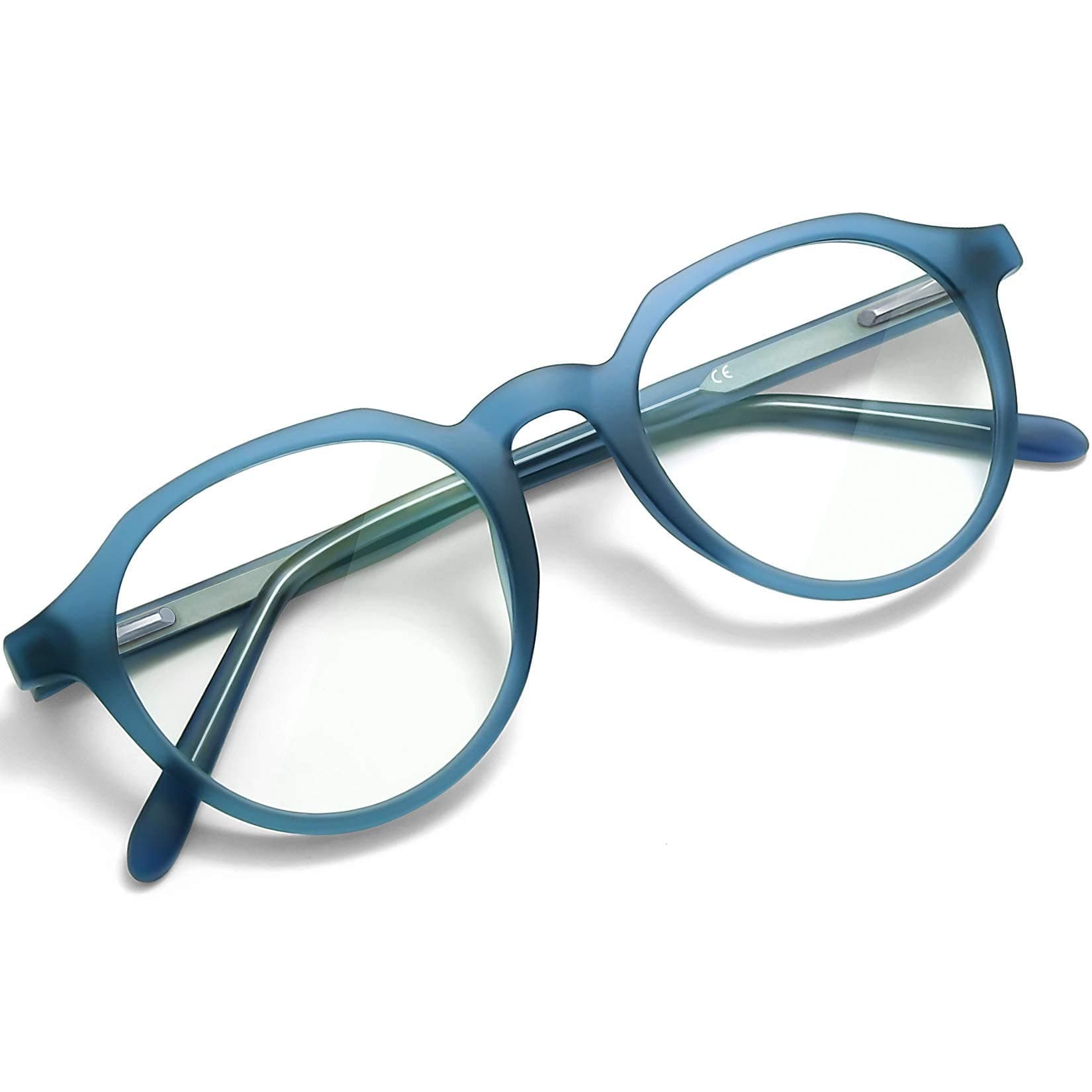 Joopin Retro Runde Blaulichtfilter Brille Herren Blaufilter Computerbrille und Blaulicht Brillen Damen Vintage Blau