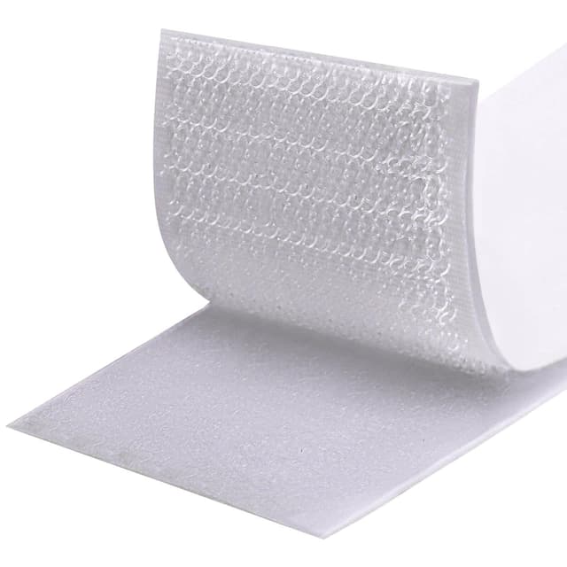 Fesoar Klettband Selbstklebend 5 Meter Extra Stark, Doppelseitig Klebende mit Klettverschluss 50 mm Breit Selbstklebendes Klebepad mit Flauschband und Hakenband (50 mm x 5 m, Weiß) Weiß 50 mm x 5 m