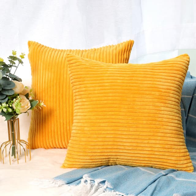 CALIYO Kissenhülle Kord Uni 2er Set, Kissenbezug 60x60 Kissenbezüge für Zierkissen Dekokissen Sofakissen Couchkissen in vielen Farben.
