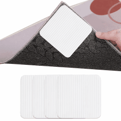 4 Stück Teppich Antirutschunterlage, Anti Rutsch Teppichunterlage, rutschfeste Unterlage, Antirutschmatte Für Teppich, Quadratische Teppichunterlagen rutschfest, für Badezimmer und Wohnbereich
