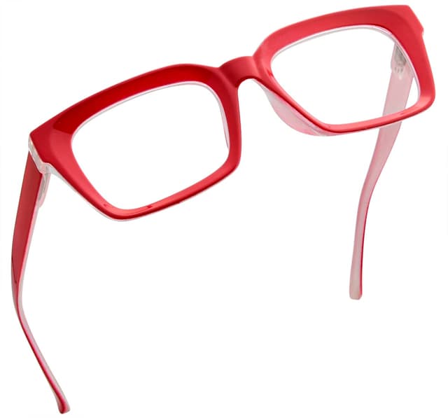 Eyekepper Damen Lesebrille - Übergroße Lesehilfe mit quadratischem Design für Frauen Schild Patte rot +2.50 +2.50 Rot