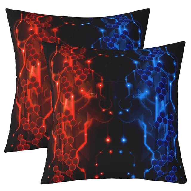Homemissing Kinder Rot und Blau Kissenbezüge 45x45cm Waben Kissenhülle Modern Geometrie Sechseck 2er Set Kissenbezüge Kissenbezug Geometrischal Bienenstock Geometrisch Dekokissen Mehrfarbig 11 45 x 45 cm, 1 Stück