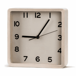 Maxspace Tischuhr, 19cm Quadratischer Holz Tischuhr Batteriebetrieben, Analoge Wanduhr Ohne Tickgeräusche für Tisch Wohnzimmer Deko (Beige)