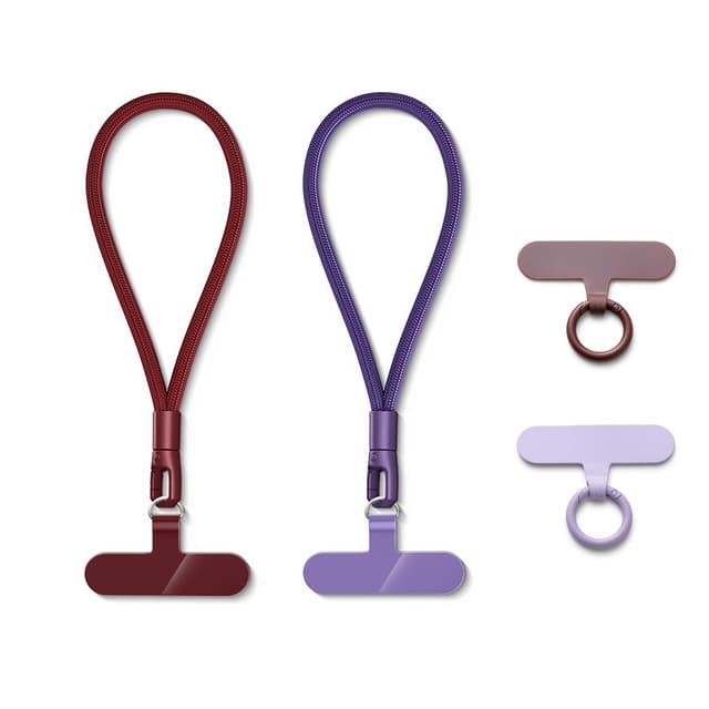 MORSUNBELA Handykette Kurz Handschlaufe Handy, Lanyards Handykette Handgelenk Handyband Handyanhänger für Kameras, Schlüssel, Handgelenkriemen - Dunkelrot + Lila Dunkelrot + Violett