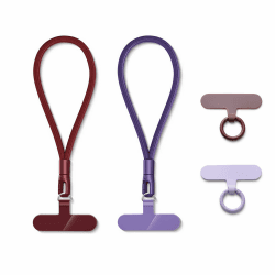 MORSUNBELA Handykette Kurz Handschlaufe Handy, Lanyards Handykette Handgelenk Handyband Handyanhänger für Kameras, Schlüssel, Handgelenkriemen - Dunkelrot + Lila Dunkelrot + Violett