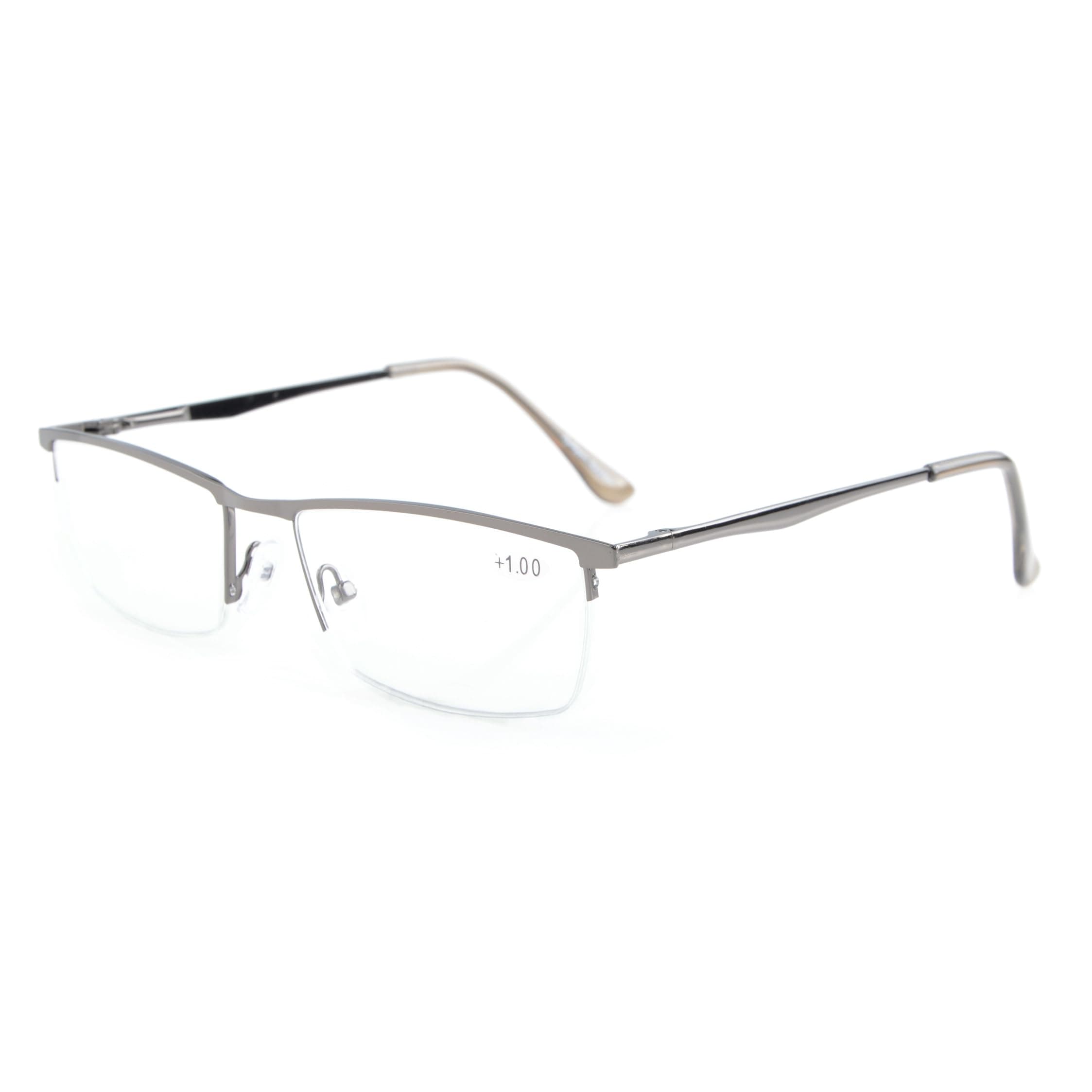 Eyekepper Qualität Halbrand Metall Lesebrille Federscharnier Lesehilfe in Blaugrau+2.75 Gunmetal 2.75 Dioptrien