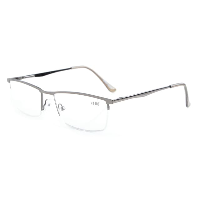 Eyekepper Qualität Halbrand Metall Lesebrille Federscharnier Lesehilfe in Blaugrau+2.75 Gunmetal 2.75 Dioptrien