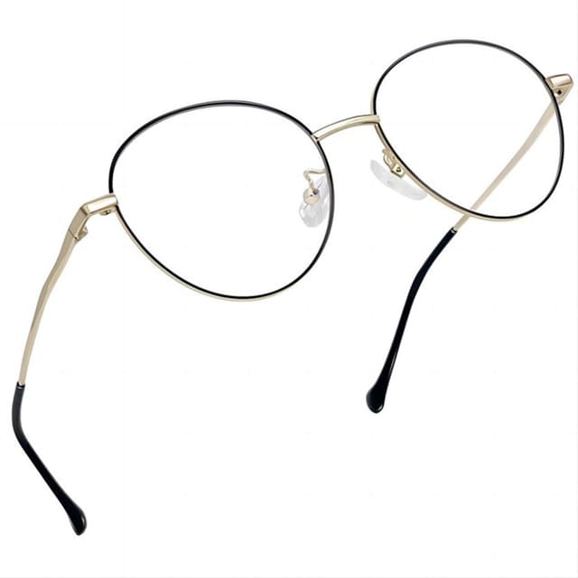 Joopin Blaulichtfilter Brille Rund Herren Computerbrille Blaufilter Gaming Brille Bluelight Filter PC mit Metallrahmen