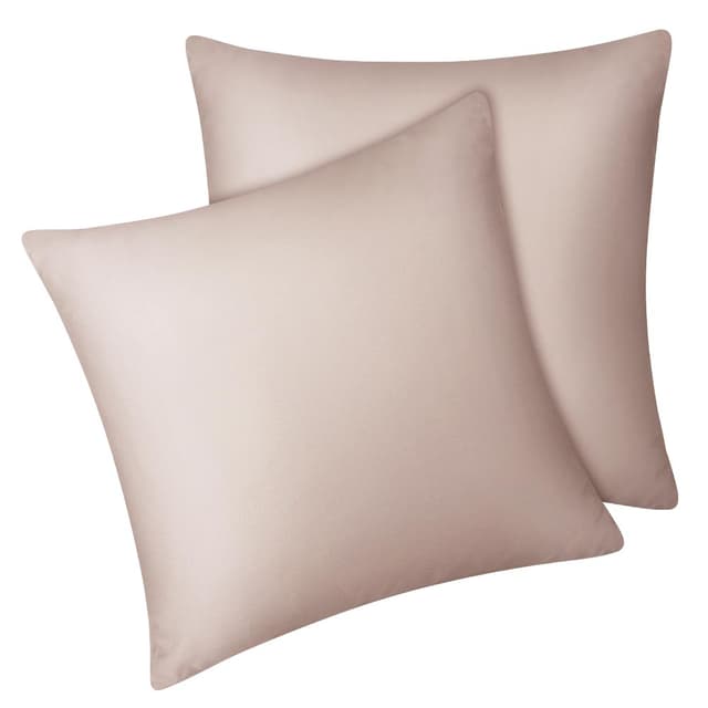 Fittia 2er-Set Lyocell Bambus Kissenbezug Bambusfaser Kopfkissenbezug Kissenhülle Seidig weichkühlend atmungsaktiv mit verdecktem Reißverschluss, Rosebeige, 80x80cm 80 x 80 cm Rosebeige