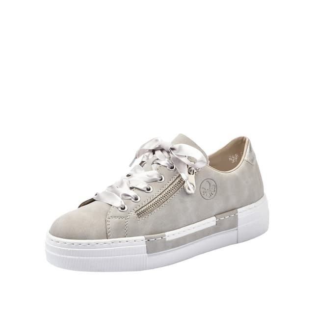 Rieker Damen Low-Top Sneaker N49C2, Frauen Halbschuhe Grau Cement Silver 40 EU
