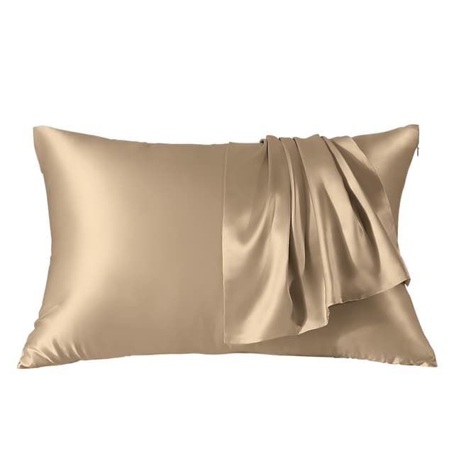 THXSILK Seidenkissenbezug 40x60 cm - 100% Maulbeerseide Kissenbezug - Hypoallergen mit Versteckter Reißverschluss - 22 Momme Doppelseitige Reine Seide 1 Stück Taupe 40x60cm Taupe