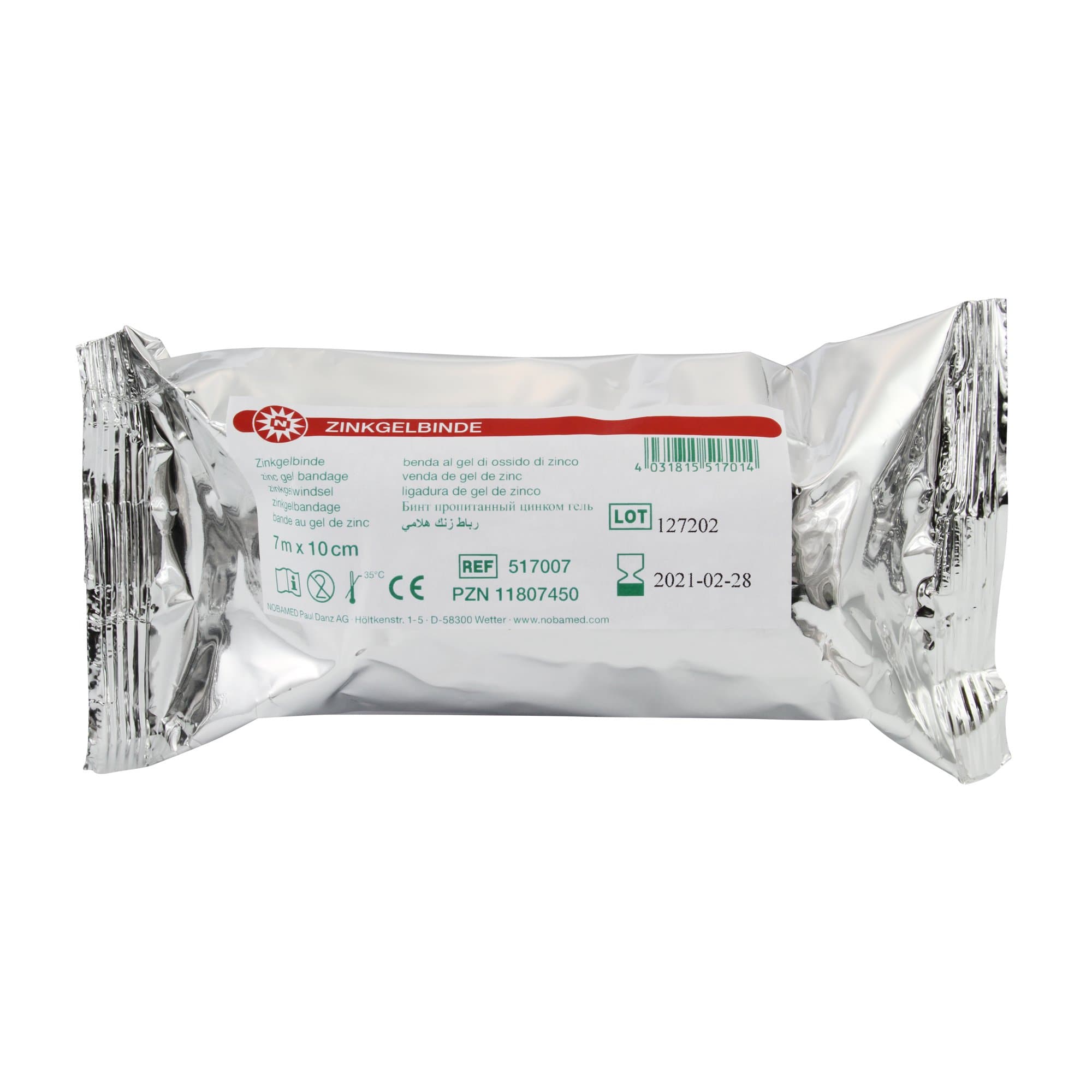 NOBAMED Zinkgelbinde/Zinkleimbinde 10 cm breit, Länge:7 m