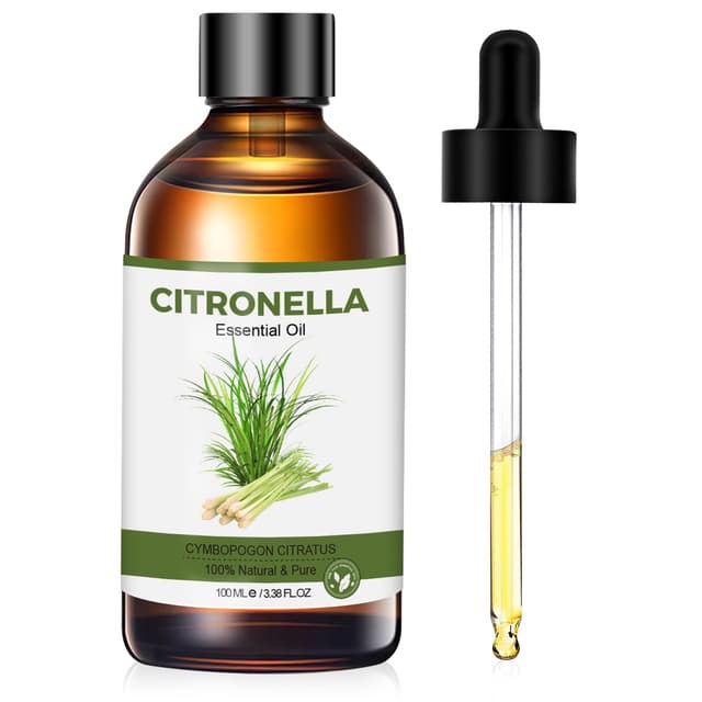 Citronella Öl 100 ml, Rein Citronella Ätherisches Öl für Aroma Diffuser, Zitronengrasöl Aromatherapie Duftöl für Duftlampen, DIY, Massage, Seife, Kerzenherstellung, Geschenke für Frauen 100ml Citronella Öl
