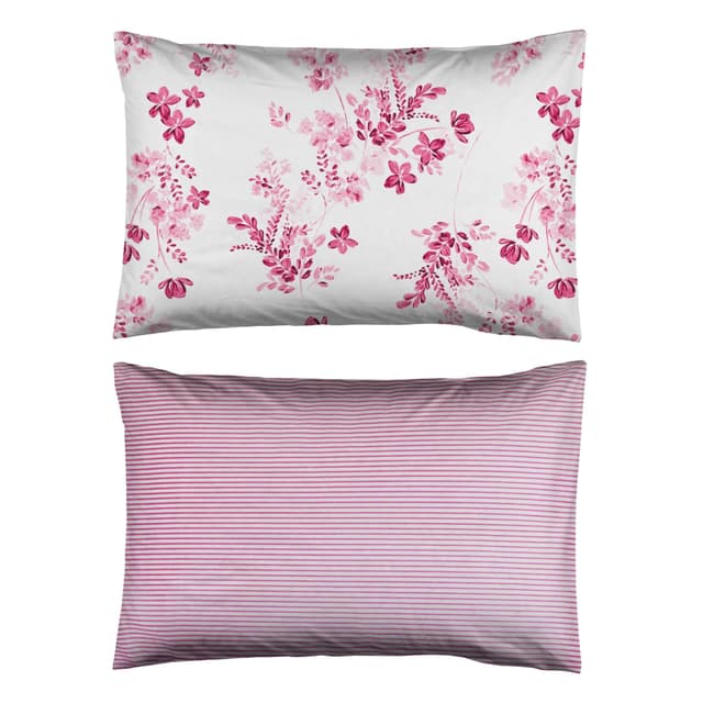 Sevilla Kissenbezug aus Baumwolle mit Blumenmuster 65x65 Pink 65x65