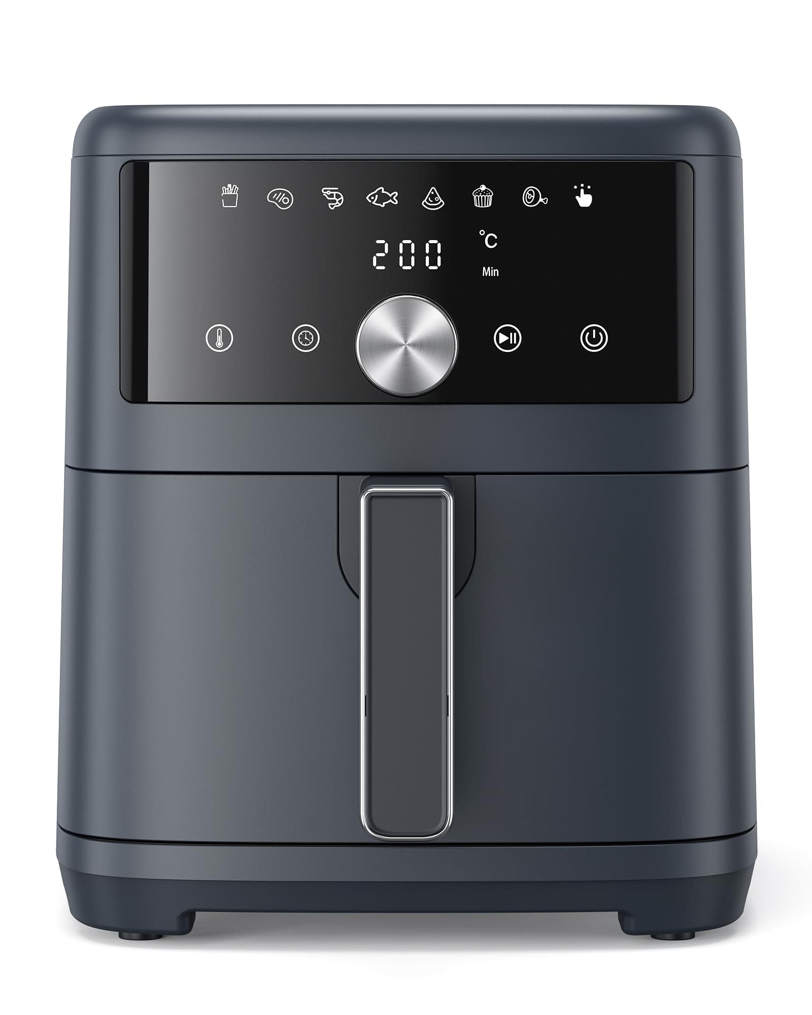 Innsky Heißluftfritteuse Airfryer 6L, 8-in-1 Heissluftfritteuse Friteuse XXL, 1500W Air Fryer mit LED-Touchscreen, Energiesparend und Zeitersparnis, Spülmaschinenfest, 50dB Leise,3-5 Personen,Grau 6L, Grau