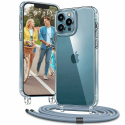 Vaykwo Handykette für Apple iPhone 12 Hülle mit Band und iPhone 12 Pro Hülle mit Band - Necklace Handyhülle - Transparente Case zum Umhängen mit Kameraschutz und Bildschirmschutz - Blau iPhone 12/12 Pro Blau
