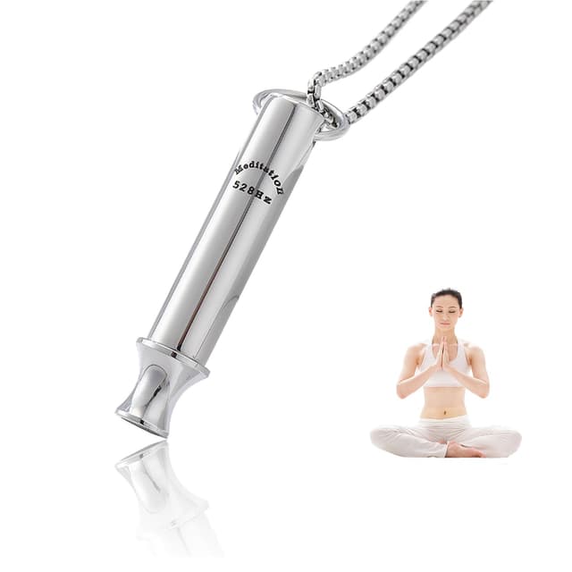 WanderGo Rauchentwöhnung Hilfsmittel, 1 Stück Rauchen Aufhören Breathing Necklace, Anxiolytikum Rauchfrei Hilfsmittel, Silber Aufhören Rauchfrei Halskette Für Meditation, Entspannung