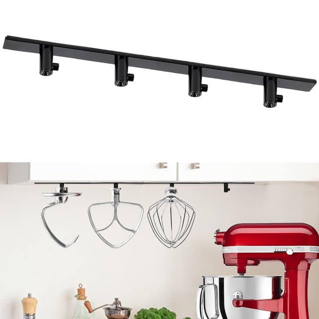 4 Pack Standmixer Zubehör Halter Kompatibel mit Kitchen Aid Mixer Zubehör, für die Lagerung Organisieren Ihre Kitchen Aid Attachments (Schwarz)