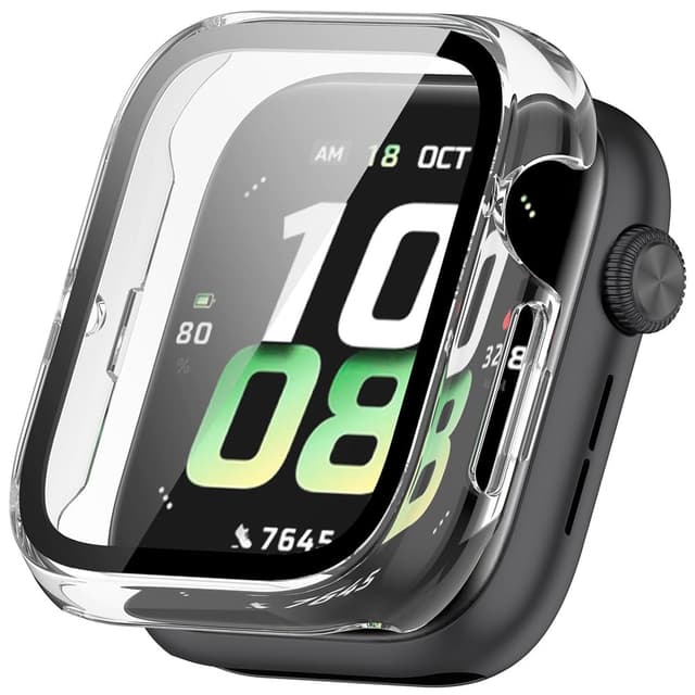 Schutzhülle für Honor Watch 5 Hülle, Harter PC Case Cover mit Glas Schutzfolie Displayschutz, Anti-Kratz Anti-Staub Schutz Gehäuse für Honor Watch 5 (Transparent)