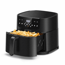 CROWNFUL Luftfritteuse 6,2L, XXL Heißluftfriteuse Elektrische 8 in 1 Öllose Herd, Heissluft Fritteusen mit LCD Touchscreen und 8 Voreinstellungen, präzise Temperaturregelung, Nonstick Korb Medium