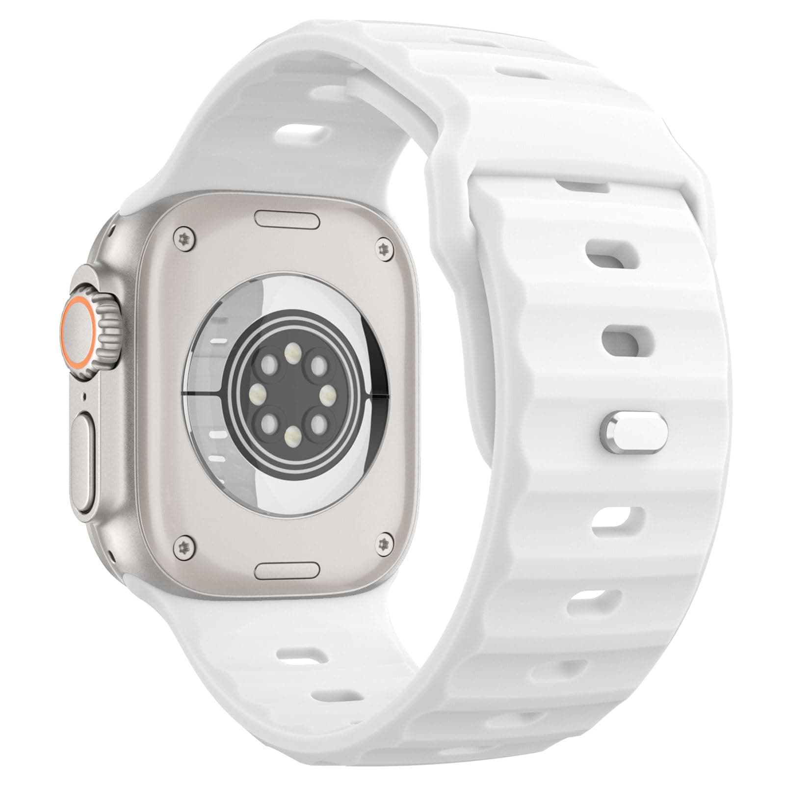 MoKo Ozean Armbänder Kompatibel mit Apple Watch Ultra2 Armband 49mm 46mm 45mm 44mm 42mm für Herren Damen,Wasserdicht Silikon Sport Armband für iWatch Serie 10 9 8 7 6 5 4 3 SE Ultra 2,Weiß 46(Series 10)/49/45/44/42mm(Series 3-1) Weiß