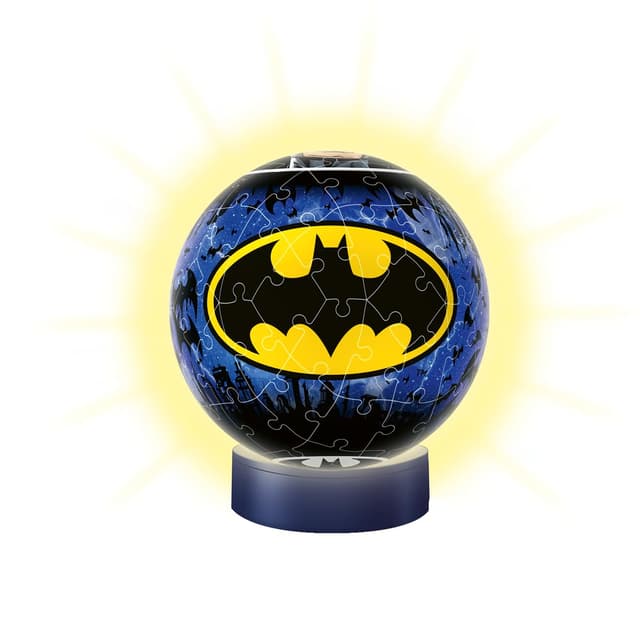 Ravensburger 3D Puzzle 11080 - Nachtlicht Puzzle-Ball Batman - 72 Teile - ab 6 Jahren, LED Nachttischlampe mit Klatsch-Mechanismus