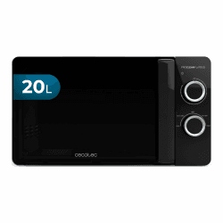 Cecotec Mikrowelle mit Grill Proclean 3030 Flatbed Mikrowelle, Kapazität 20 l, 700 W, 6 Stufen, 800 W Halogengrill, kompaktes Design mit FullCrystal-Tür, perfektes Kochen dank 3DWave-Technologie Schwarz Handbuch Angebot bei HelloDeals