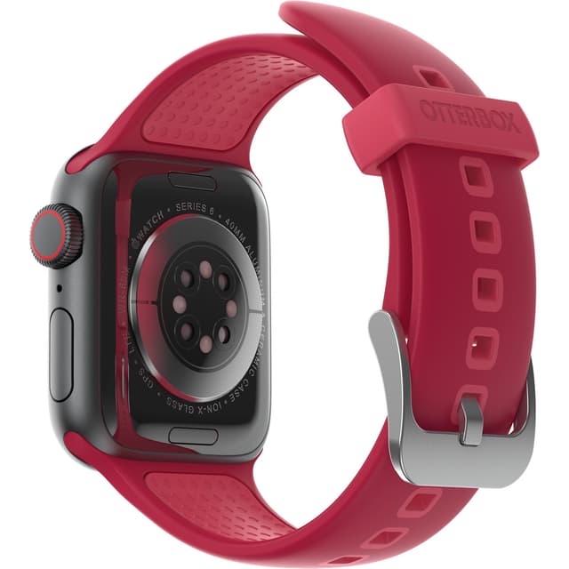 OtterBox All Day Uhrenarmband für Apple Watch Series 9/8/7/6/SE 2. gen/SE 1. gen/5/4/3 - 38mm/40mm/41mm, weiches, angenehmes und strapazierfähiges Silikonband für Apple Watch, Rot Series 9/8/7/6/SE/5/4 - 41/40/38mm Rot