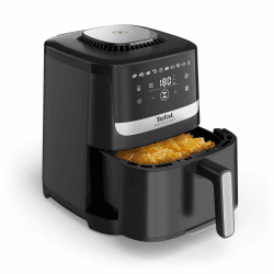 Tefal Easy Fry Silence Heißluftfritteuse, bis zu 99% weniger Fett, Silent-Technologie, 5 Liter, inkl. antihaftbeschichtetem Grillrost, von 40°C bis 220°C, einfach Reinigung, Schwarz, EY5528 5 L – Silent-Technologie & Grillrost Schwarz