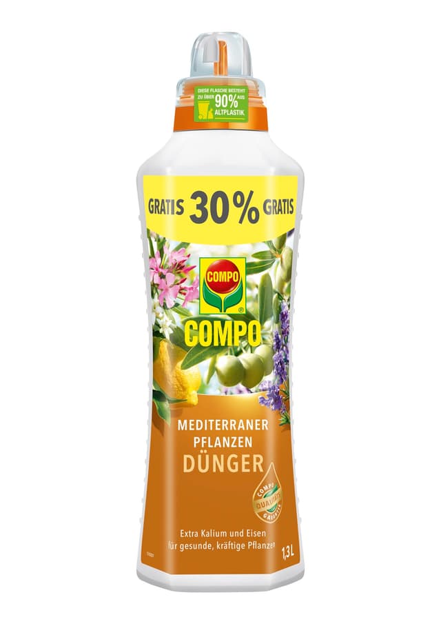 COMPO Mediterraner Pflanzendünger – Spezial-Flüssigdünger für mediterrane Pflanzen – 1,3 L