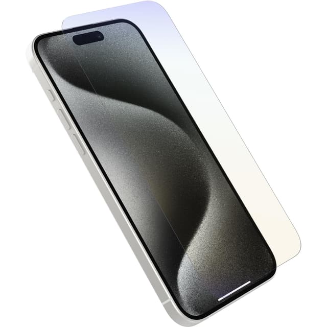 OtterBox Premium Pro Blue Light Glass Displayschutz für iPhone 15 Pro Max, gehärtetes Glas, x5 Kratzschutz, übersteht Stürze bis zu 1.8m - Keine Einzelhandelsverpackung Premium Pro Blue Light Glass iPhone 15 Pro Max Transparent