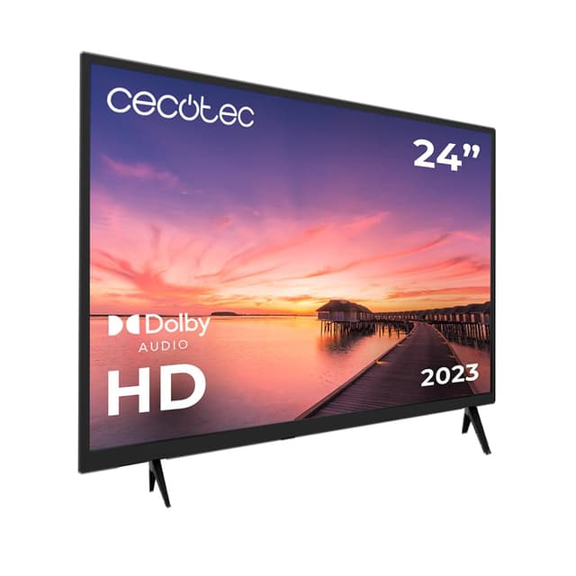 Cecotec Fernseher TV 0 Series 0024, 24 Zoll Bildschirm, HD, Optimale Bild- und Videoauflösung, Dolby-System, Flash-Speicher, HDMI/USB-Anschluss, Fernbedienung, Klasse E, DVB_T/T2/C/S/S/S2-Decoders