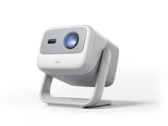 JMGO N1S GTV Tragbarer Triple Laser Beamer, 4K-Unterstützung, 1080P FHD, 850 ISO Lumen, Offizielles Netflix, HDR10, Gimbal-Autokorrektur, 200" 3D-Heimkino-Projektor, 2×5W Dolby Digital Lautsprecher