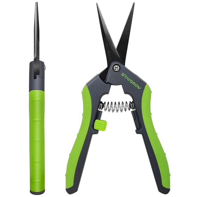 STAYGROW 2 Stück Gerade Gartenschere, 6.5" Scharfe Pflanzenschere für präzise Schnitte Blumenschere, Rosenschere mit Klein Edelstahl, 16.5 cm Trimmschere Pruning Shears für Bonsai & Pflanzen 6.5" Gerade*2