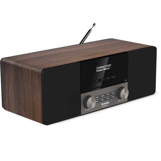 TechniSat DIGITRADIO 3 - Stereo DAB Radio Kompaktanlage (DAB+, UKW, CD-Player, Bluetooth, USB, Kopfhöreranschluss, AUX-Eingang, Radiowecker, OLED Display, 20 Watt RMS) nussbaum nussbaum OLED-Display Single