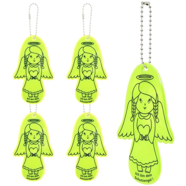 Johiux 5 Stück Einschulung Mädchen Geschenk Schutzengel-Reflektor Schultüte,Reflektoren Kinder Geschenk Inhalt Schultüte Mädchen Junge,Reflektor Für Schulranzen Rucksäcke, Fahrräder oder Kinderwagen.