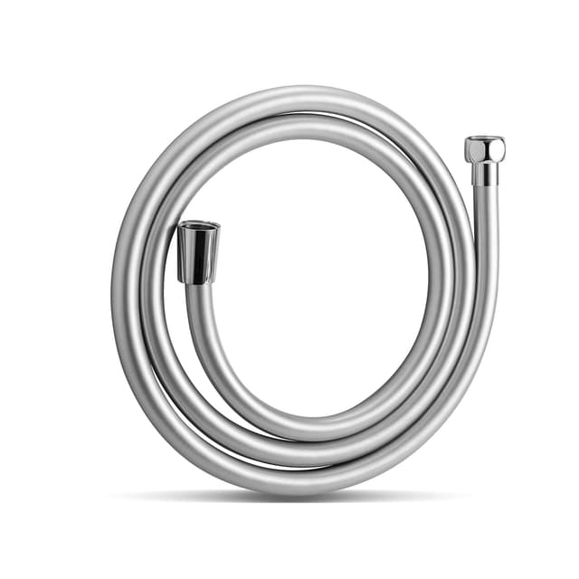 OFFO Duschschlauch 1,6m, Universal-Duschrohr mit Duschschlauch Brauseschlauch 1,5m Waschmaschine Hochdruck-Brauseschlauch für Badarmaturen Ersatz, silber Silberfarben. 1,6m