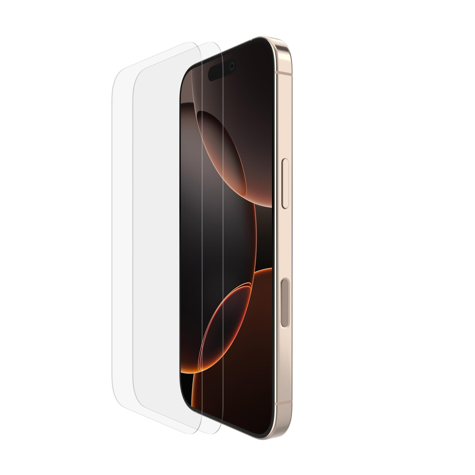 Belkin ScreenForce TemperedGlass Schutzfolie für iPhone 16 Pro, dünn Apple iPhone folie, kristallklar Schutzglas, kratzfest, Displayschutz für iPhone 16 Pro, Blasenfreie Applikation, 2er-Pack Gehärtetes Glas (x2)