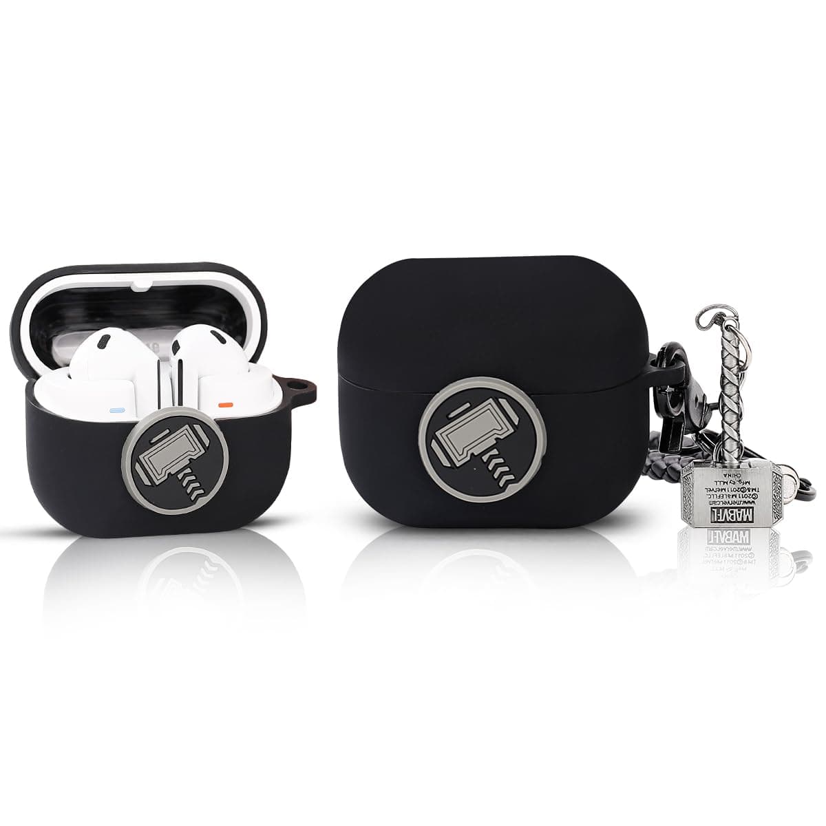XMBYGY Hülle für Samsung Galaxy Buds 3 und für Galaxy Buds 3 Pro Ohrhörer mit Puppe und Karabiner, Silikon Aufladung Stoßfeste Schutz Fall mit Karikatur Haut Design für Mann Frau Teen HAM