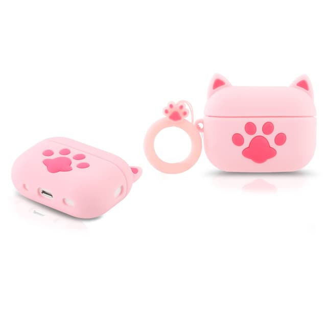 Derhom Airpods Pro 2 Silikon Niedliche Lustige Abdeckung Kompatibel mit Apple Airpods Pro und Pro 2[Cartoon-Serie] (Cat Paw Pink)