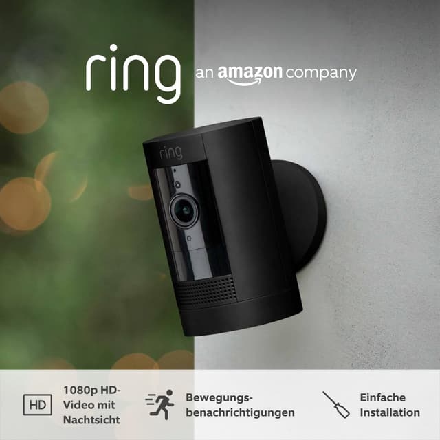 Zertifiziert und generalüberholt Ring Außenkamera Akku(Battery)|Überwachungskamera aussen mit 1080p-HD-Video,WLAN,witterungsbeständig,geeignet für dein Haus & Grundstück|Alexa-kompatible