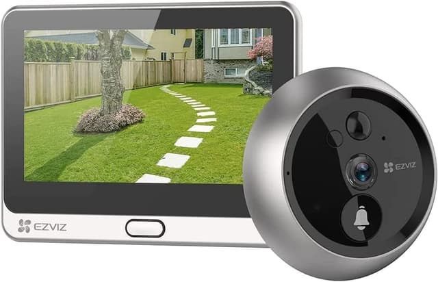 EZVIZ WLAN Türklingel mit 4600mAh Akku, 4,3 Zoll Farbbildschirm, 155° Weitwinkel und PIR-Sensor, 2MP Türspion Kamera mit drahtlosen Monitor, Zwei-Wege-Audio und Live-Ansicht verfügbar, DP2C 2mp Türspion Dp2c