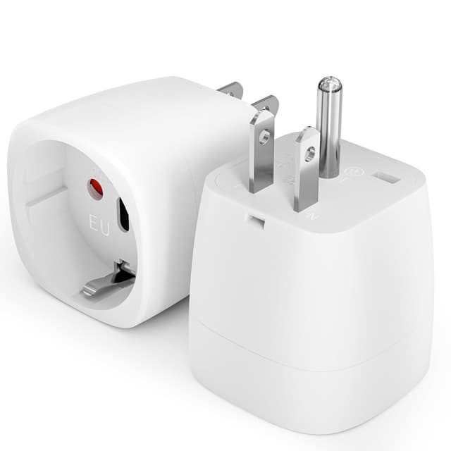 BHHB 2er Pack USA Adapter Steckdose, Vom Deutschen 2-Pin Zum Amerikanischen 3-Pin Adapter USA Deutschland Stecker, Reiseadapter Typ B Geeignet für die USA, Kanada, Japan, Mexiko, Thailand usw