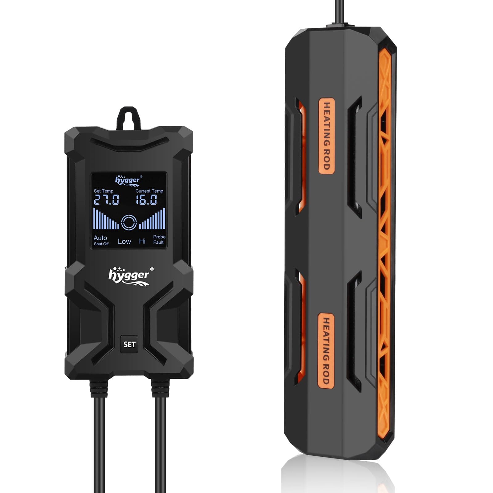 hygger Aquarium Heizung, 400W Tauch Aquarium Heizer mit Intelligentem LCD Digitalanzeige Controller und Automatischem Abschaltschutz Aquarium Heizstab für 152–302L Süßwasser Salzwasser Tank 400W for 152-302L Tank