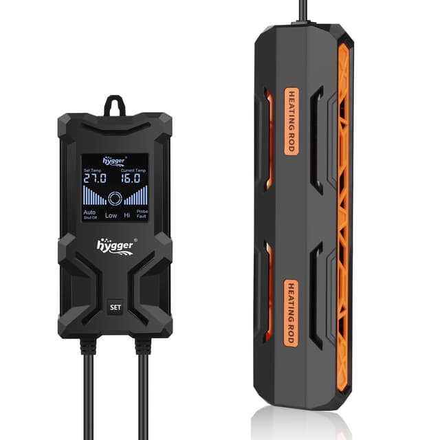 hygger Aquarium Heizung, 400W Tauch Aquarium Heizer mit Intelligentem LCD Digitalanzeige Controller und Automatischem Abschaltschutz Aquarium Heizstab für 152–302L Süßwasser Salzwasser Tank 400W for 152-302L Tank
