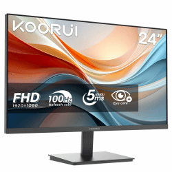 KOORUI E2412F 24 Zoll Monitor, FHD 1920 x 1080 100Hz PC Monitor, HDMI 1.4, Eye Care Bildschirm, 5ms GtG 5° bis 15° neigbar, VESA 100 x 100mm 24 Zoll VA/FHD/100Hz